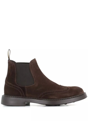 Doucal's perforated ankle boots - Brown