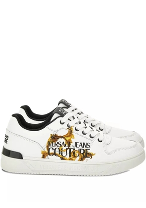 Versace Jeans Couture logo-print leather trainers - White