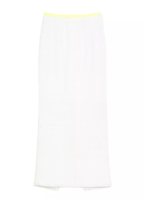 Gemy Maalouf frayed-edges midi skirt - White