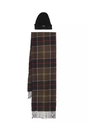 Barbour Swinton beanie & Galingale scarf gift set - Green
