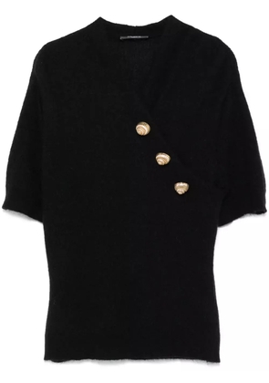Balmain embossed-button top - Black