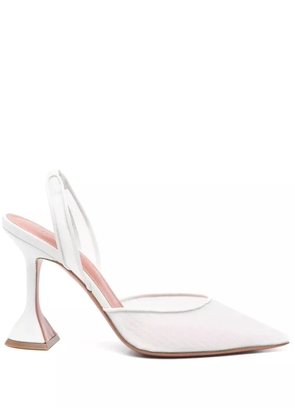 Amina Muaddi 100mm Holli pumps - White