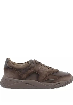 Santoni Innova leather suede sneakers - Brown