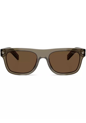 Prada Eyewear logo-plaque sunglasses - Brown