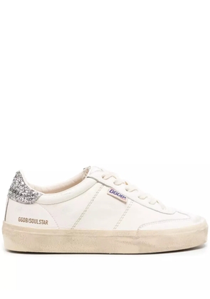 Golden Goose Soul Star distressed glittered sneakers - White