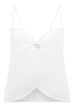Courrèges Ellipse buckle-appliqué tank top - White