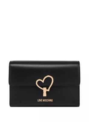 Love Moschino heart-detail chain-strap cross body bag - Black