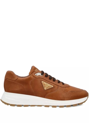 Prada Prax 01 triangle-logo leather sneakers - Brown