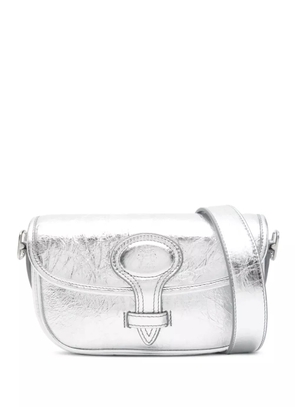 Bally metallic-leather flap shoulder bag - Silver