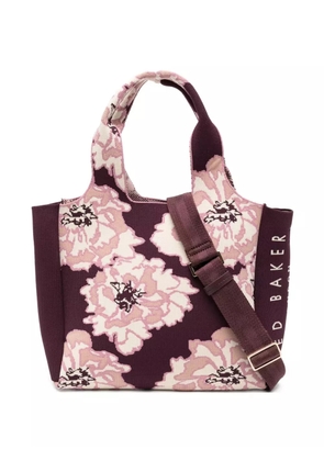 Ted Baker floral-embroidered tote bag - Purple