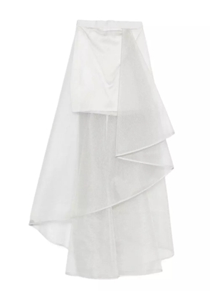 Gemy Maalouf asymmetric layered skirt - Silver