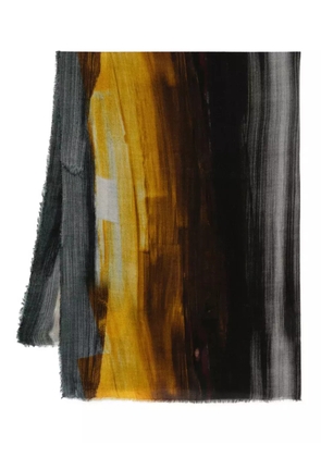 Faliero Sarti paint-print silk scarf - Brown