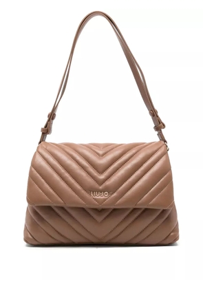 LIU JO quilted-chevron shoulder bag - Brown