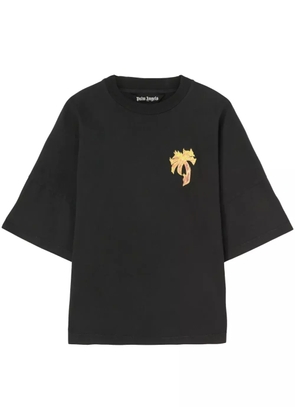 Palm Angels logo-print cotton T-shirt - Black