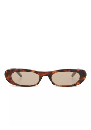 Saint Laurent tortoiseshell oval-frame sunglasses - Brown