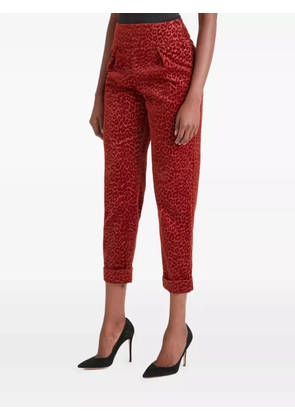 Temperley London pleated leopard-print trousers - Red