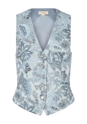 Temperley London floral-print button waistcoat - Blue