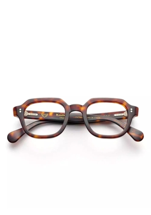 Kador geometric-frame glasses - Brown