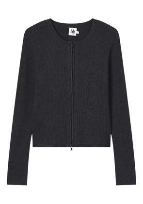 b+ab ribbed zip-front cardigan - Grey