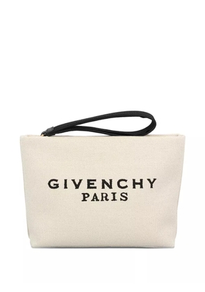 Givenchy logo-print clutch bag - Neutrals