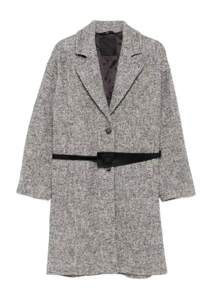 LIU JO herringbone-pattern belted coat - Grey