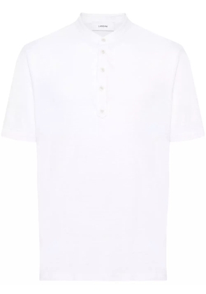 Lardini mock-neck linen T-shirt - White