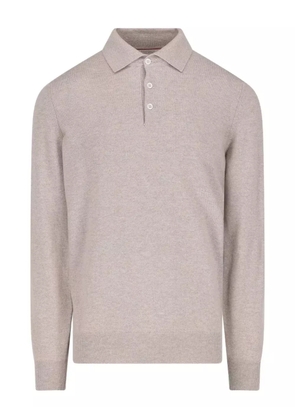 Brunello Cucinelli long-sleeve polo shirt - Neutrals