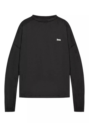 RHUDE logo-embroidered cotton sweatshirt - Black