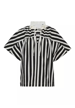3.1 Phillip Lim striped frill-neck top - Black