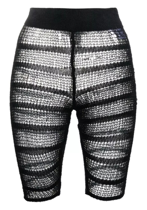 VITELLI open knit cycling shorts - Black