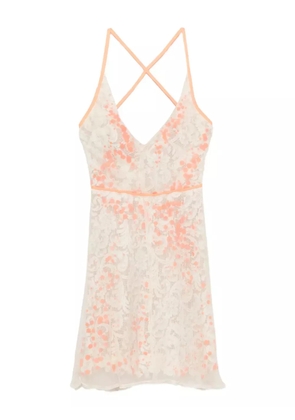 Gemy Maalouf lace-pattern mini dress - White