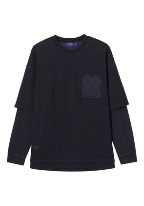 aftermaths ribbed quilted-pocket T-shirt - Black