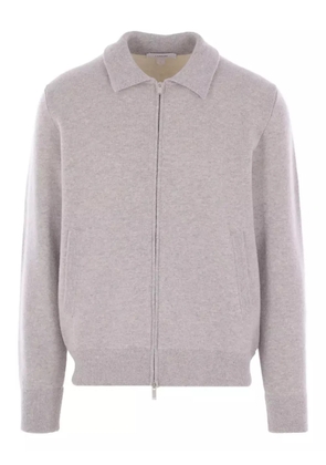 Lardini polo-collar cardigan - Grey