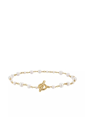 David Yurman 18K yellow gold toggle-chain pearl bracelet