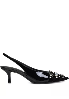 The Attico 50mm leather slingback pumps - Black