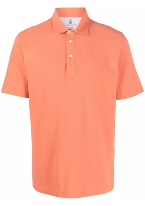 Brunello Cucinelli short-sleeved cotton polo shirt - Orange