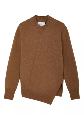 Jil Sander asymmetric wool sweater - Brown