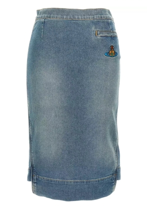 Vivienne Westwood Orb logo embroidery skirt - Blue