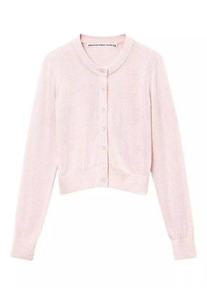 Alexander Wang bead-embellished crew-neck cardigan - Pink