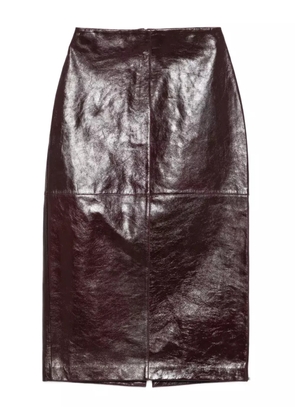 Sportmax Afa leather panelled skirt - Red