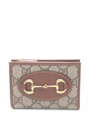 Gucci Pre-Owned 2020s Horsebit GG Supreme bi-fold wallet - Neutrals