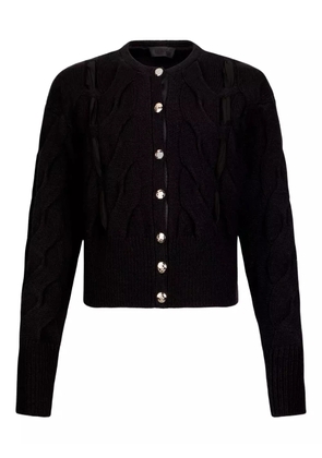 LIU JO cable-knit button-up cardigan - Black