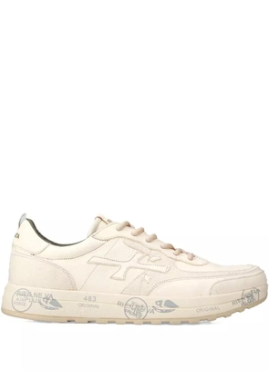 Premiata Nous 7733 logo-stamped leather sneakers - Neutrals