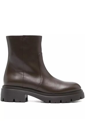 Stuart Weitzman zip-detail leather boots - Brown