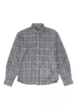 BIRTH OF ROYAL CHILD pearl-embellished checked shirt - Black