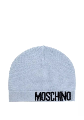 Moschino logo-detail beanie hat - Blue