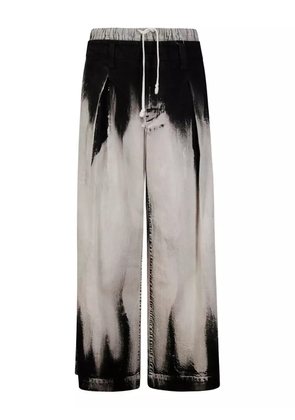 Yohji Yamamoto pleated dip-dye trousers - Grey