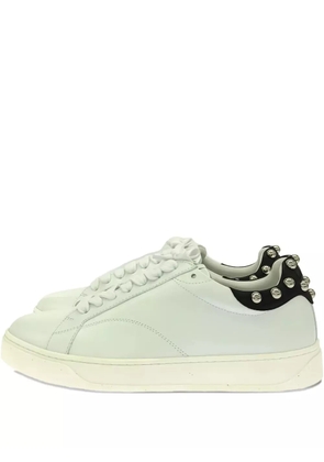Lanvin Pre-Owned leather stud-embellished sneakers - White