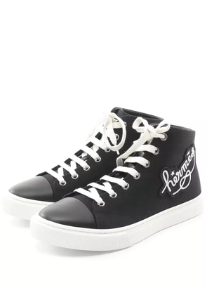 Hermès Pre-Owned embroidered-patch high-top sneakers - Black