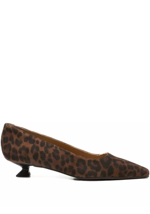 Pedro Miralles 30mm leopard-print kitten-heel pumps - Brown